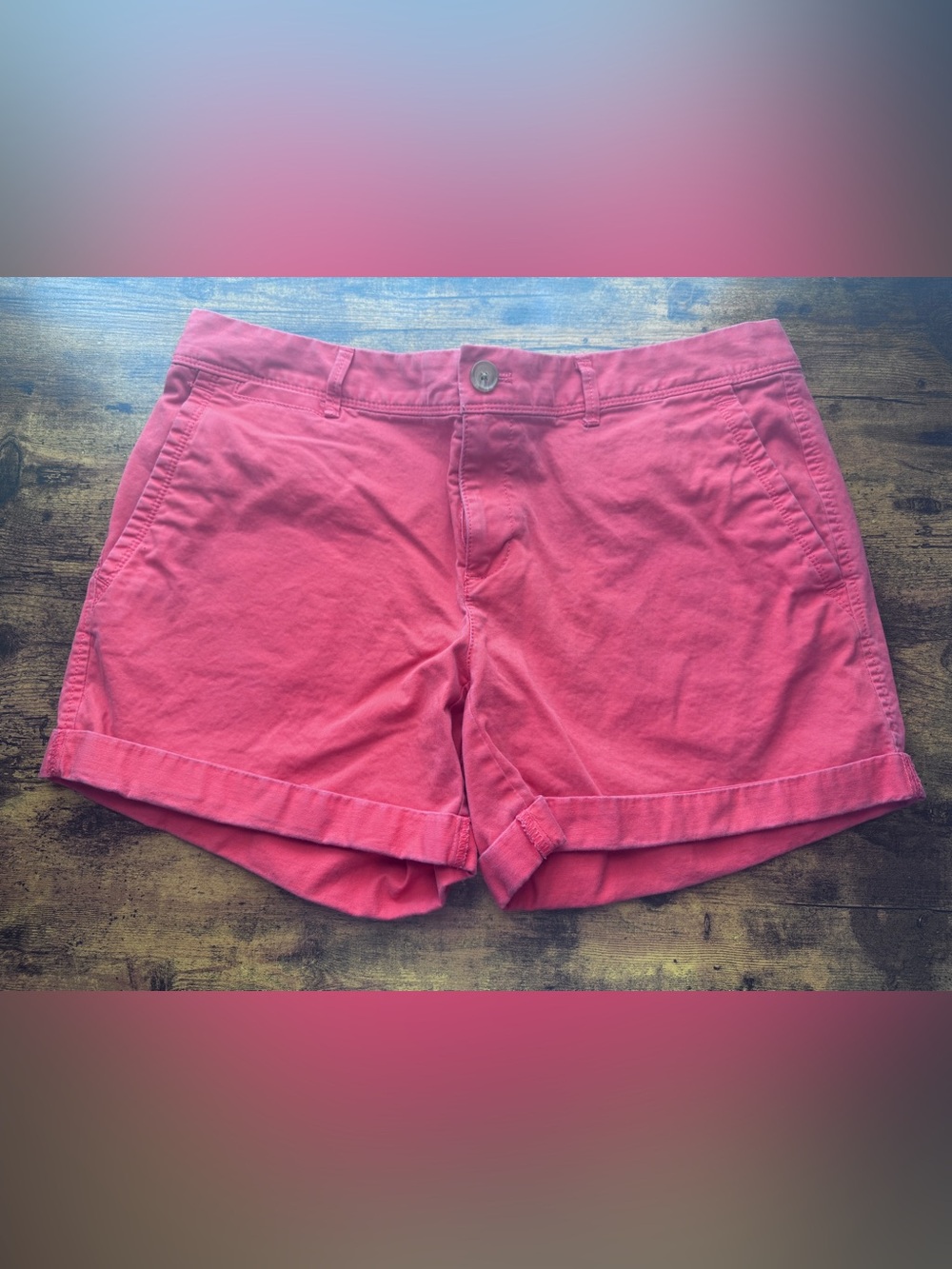 Banana Republic Pink/Coral Roll-Cuff Shorts - 8